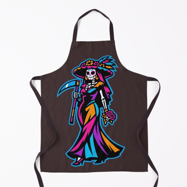 Item preview, La Catrina Reaper – Day of the Dead Sugar Skull with Scythe and Roses designed and sold by KungPowUnicorn.
