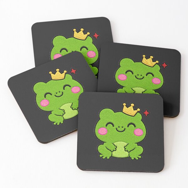 Item preview, Cute Frog Wearing Yellow Crown Kawaii Embroidery Patch designed and sold by ColorSplash123.