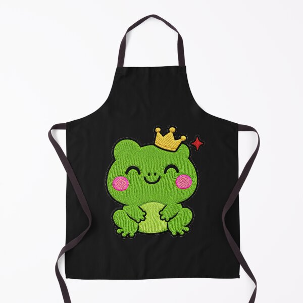 Item preview, Cute Frog Wearing Yellow Crown Kawaii Embroidery Patch designed and sold by ColorSplash123.