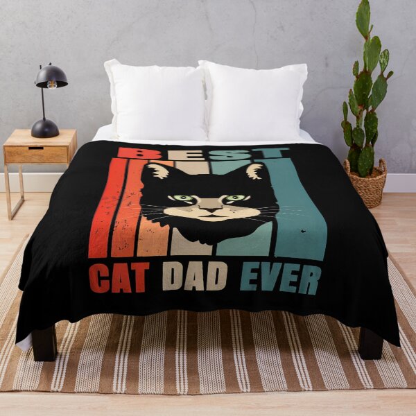 Item preview, Best Cat Dad Ever Retro Stripes Feline Art designed and sold by GiaoCalonas.