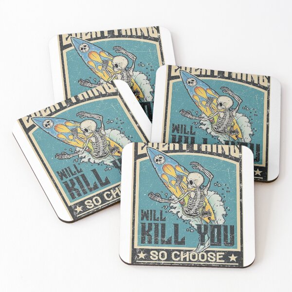 Item preview, Choose Something Fun – Skeleton Surfer Retro Poster designed and sold by WATEKE.