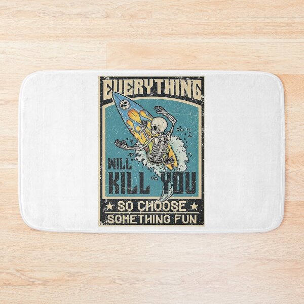 Item preview, Choose Something Fun – Skeleton Surfer Retro Poster designed and sold by WATEKE.
