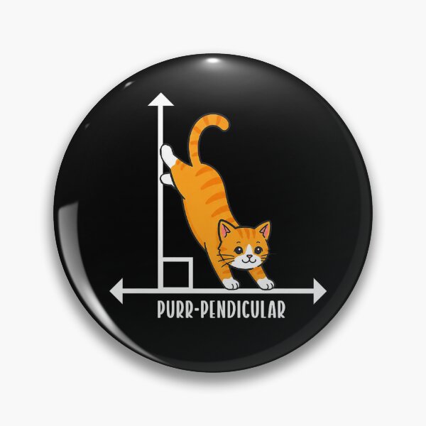 Item preview, Purr-pendicular Cute Orange Cat Geometry Math Pun designed and sold by VioletNance.