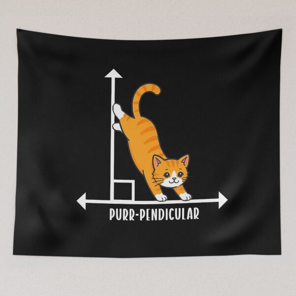 Item preview, Purr-pendicular Cute Orange Cat Geometry Math Pun designed and sold by VioletNance.