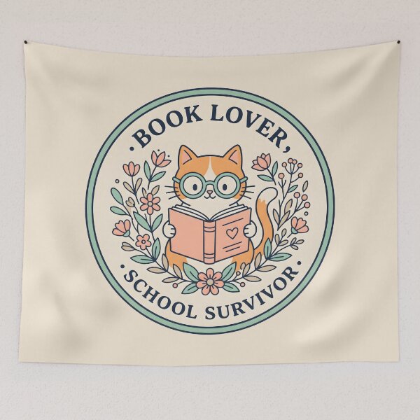Item preview, School Survivor Cat - Book Lover Student Library designed and sold by SplashTastic.