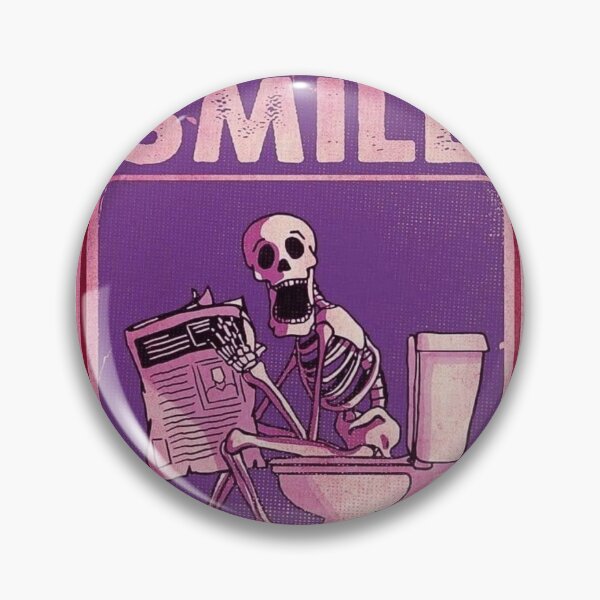 Item preview, Smile – Skeleton on Toilet Retro Humor Poster designed and sold by WATEKE.