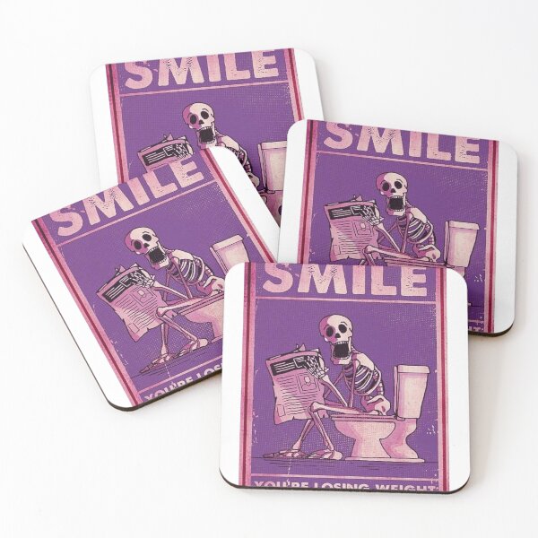 Item preview, Smile – Skeleton on Toilet Retro Humor Poster designed and sold by WATEKE.