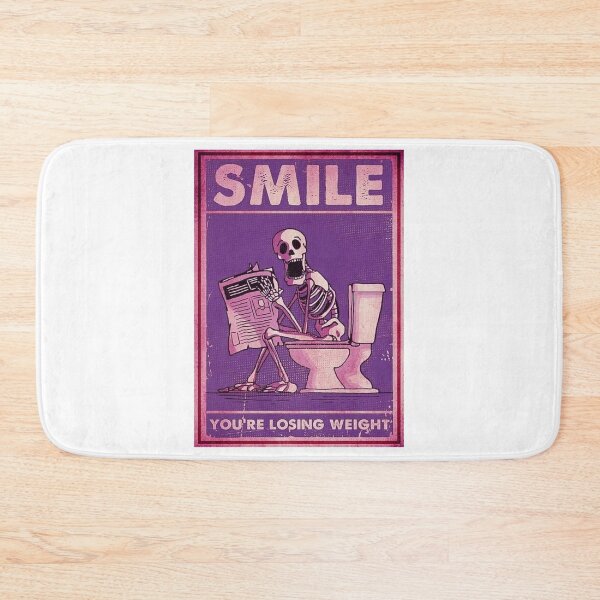 Item preview, Smile – Skeleton on Toilet Retro Humor Poster designed and sold by WATEKE.