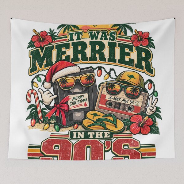 Item preview, It Was Merrier In The 90s Retro 90s Aussie Christmas VHS Cassette Tape designed and sold by Yellowriversss.