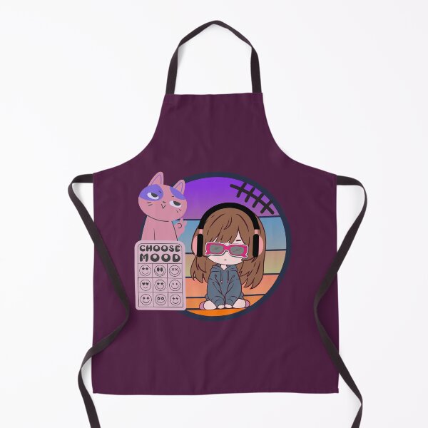 Item preview, Retro Anime Gamer Girl With Headphones and Chill Cat - Choose Mood Board designed and sold by aliyeus.