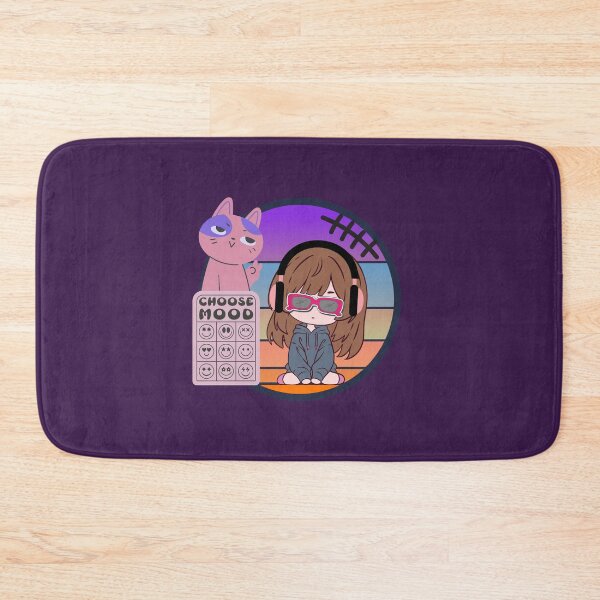 Item preview, Retro Anime Gamer Girl With Headphones and Chill Cat - Choose Mood Board designed and sold by aliyeus.