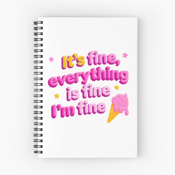 Item preview, It's Fine, Everything Is Fine, I'm Fine — Pink 3D Retro Typography With Ice Cream designed and sold by KanDa-Shop.