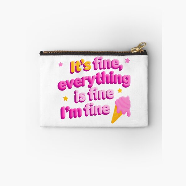 Item preview, It's Fine, Everything Is Fine, I'm Fine — Pink 3D Retro Typography With Ice Cream designed and sold by KanDa-Shop.