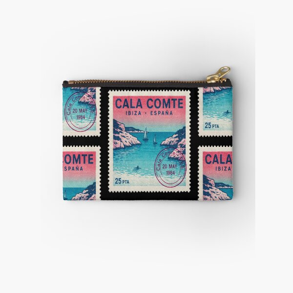 Item preview, Cala Comte Ibiza Retro 1980s Turquoise Stamp Sticker designed and sold by stickercuffs.