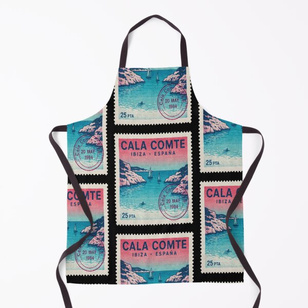 Item preview, Cala Comte Ibiza Retro 1980s Turquoise Stamp Sticker designed and sold by stickercuffs.