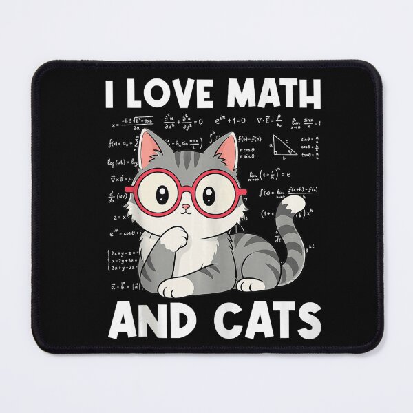 Item preview, I Love Math and Cats Cute Nerdy Kitten Math Teacher designed and sold by VioletNance.
