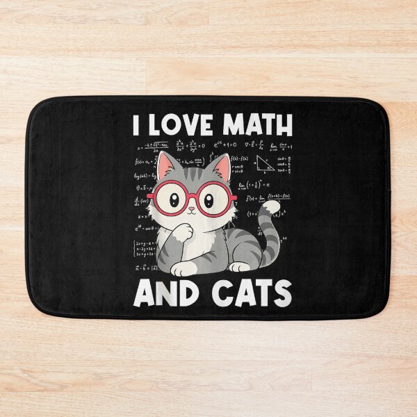 Item preview, I Love Math and Cats Cute Nerdy Kitten Math Teacher designed and sold by VioletNance.