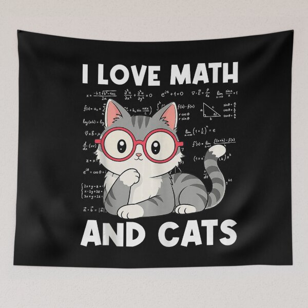 Item preview, I Love Math and Cats Cute Nerdy Kitten Math Teacher designed and sold by VioletNance.