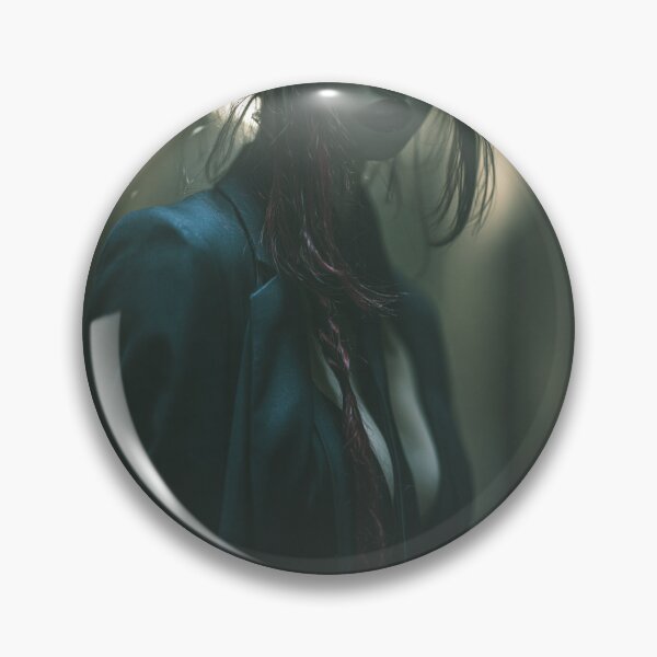 Item preview, Asian Goth Girl in Black Blazer & Red Hair | Dark Cinematic Pin-Up for Man Cave & She Shed designed and sold by Synth Seduction.