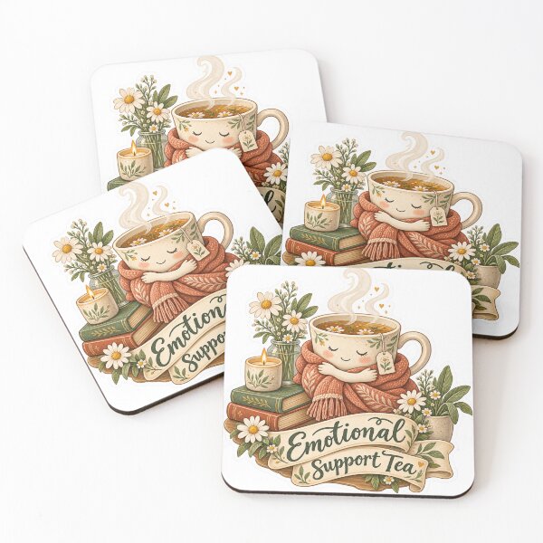 Item preview, Emotional Support Tea – Cozy Self Care Sticker designed and sold by ChicClicker.
