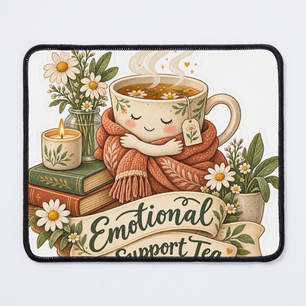 Item preview, Emotional Support Tea – Cozy Self Care Sticker designed and sold by ChicClicker.