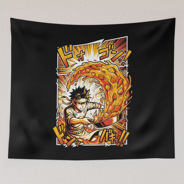 Item preview, Shonen Anime Chef Flaming Wok Toss Japanese Manga Food Battle Aesthetic designed and sold by mood-draftsman.