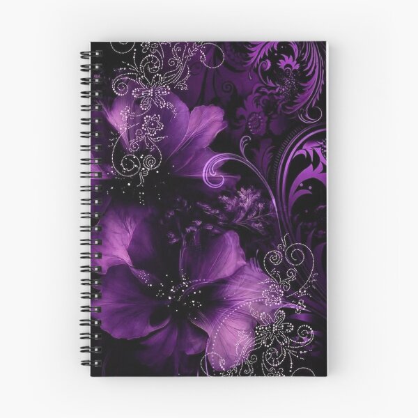 Item preview, Dark Purple Floral Filigree - Frutiger Metro & Gothic Whimsigoth designed and sold by BrontesWhimsyStore.
