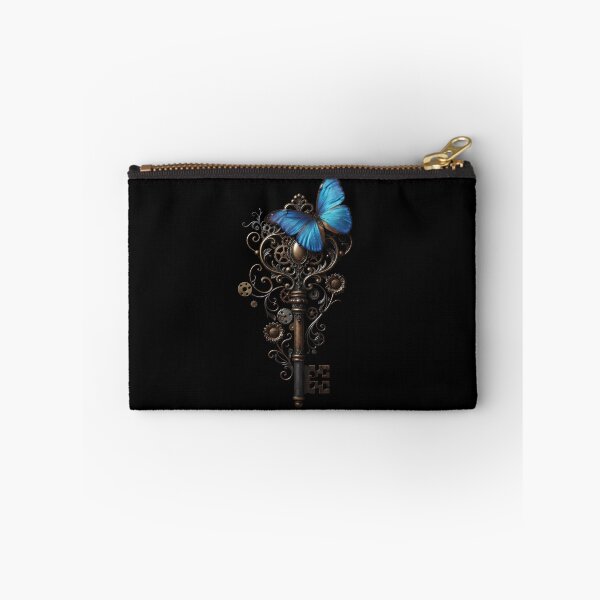 Item preview, Steampunk Victorian Key — Blue Butterfly & Gear Aesthetic designed and sold by SilentFlower.