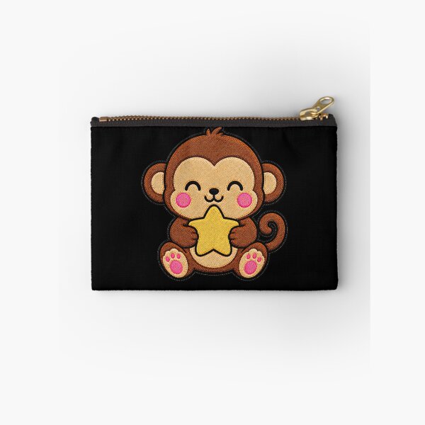 Item preview, Cute Monkey Holding Yellow Star Kawaii Embroidery Patch designed and sold by ColorSplash123.