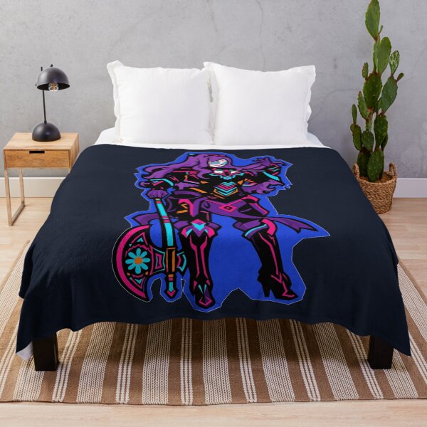 Item preview, Sugar Skull Warrior – Neon Day of the Dead Knight with Battle Axe designed and sold by KungPowUnicorn.