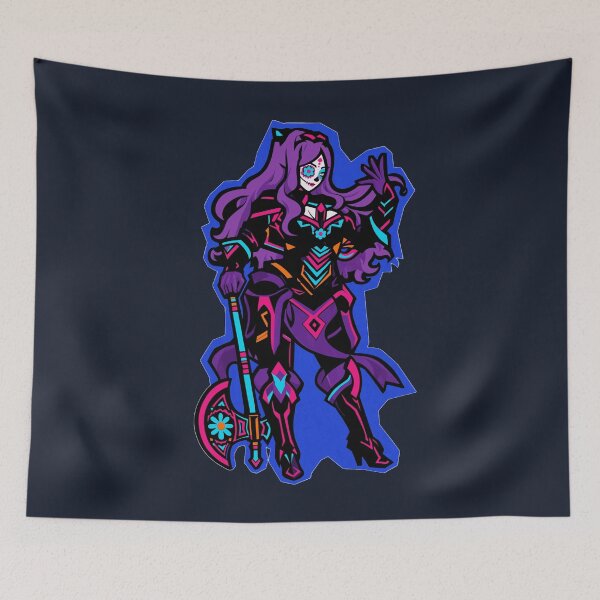 Item preview, Sugar Skull Warrior – Neon Day of the Dead Knight with Battle Axe designed and sold by KungPowUnicorn.