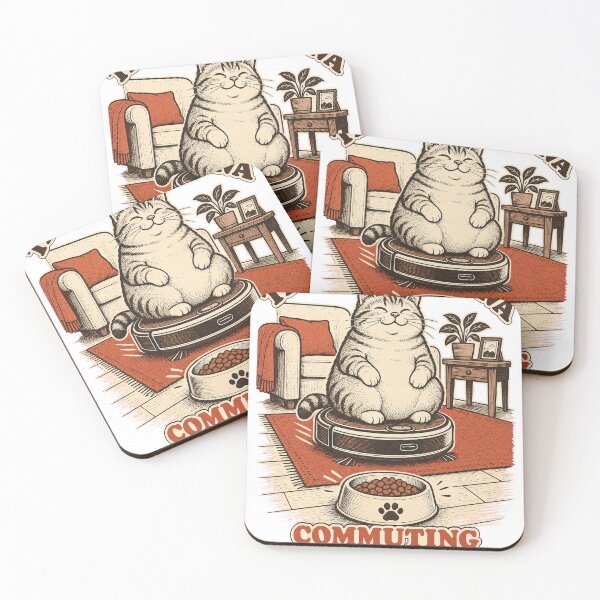 Item preview, The Floor Is Lava Lazy Cat On Robot Vacuum Retro T-Shirt Design designed and sold by KIDEnia.