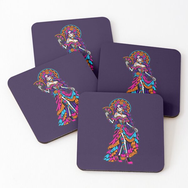 Item preview, La Catrina - Day of the Dead Sugar Skull Woman with Roses designed and sold by KungPowUnicorn.