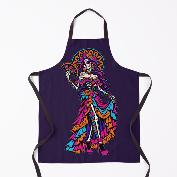Item preview, La Catrina - Day of the Dead Sugar Skull Woman with Roses designed and sold by KungPowUnicorn.