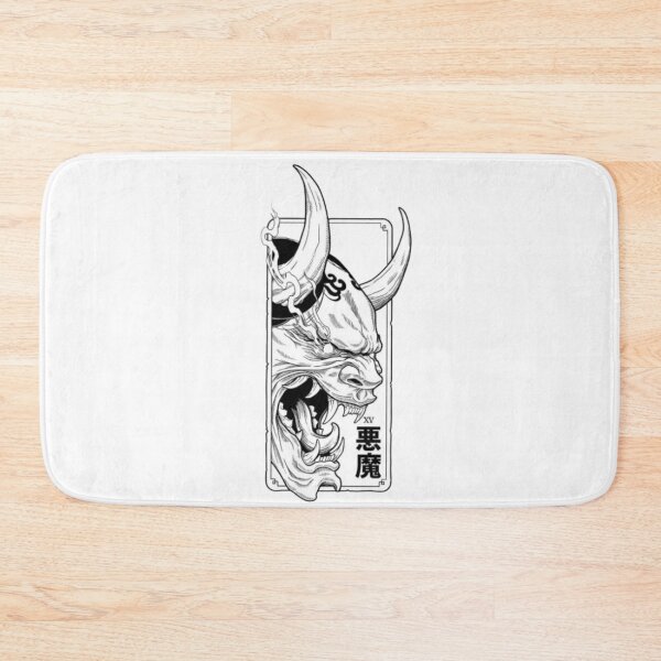 Item preview, The Demon XV – Oni Tarot Card Black & White Art designed and sold by WATEKE.