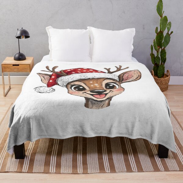 Item preview, Cute Christmas Reindeer Shirt, Santa Hat Deer Graphic Tee, Kawaii Holiday Christmas Gift, Festive Winter Top designed and sold by Phirivey.