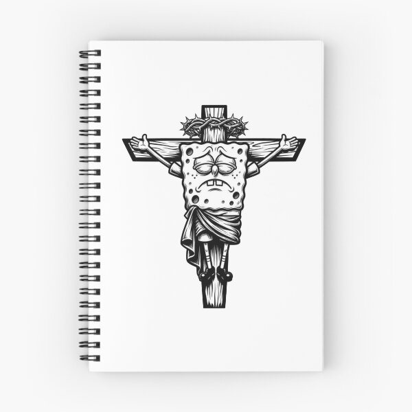 Item preview, Crucified Sponge – Dark Humor Retro Cartoon Poster designed and sold by WATEKE.
