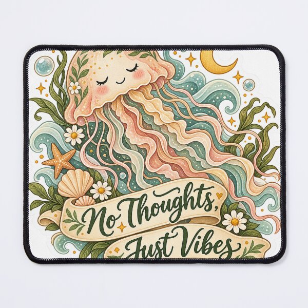 Item preview, No Thoughts Just Vibes – Dreamy Jellyfish Sticker designed and sold by ChicClicker.