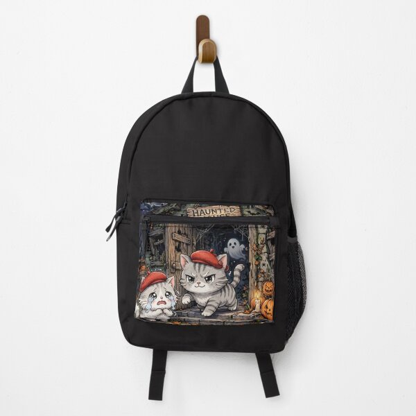 Item preview, Scared Cat Freda Crying at Haunted House - Kawaii Anxiety Cat - Freda and Junior Halloween designed and sold by MAISON SYLVIE.