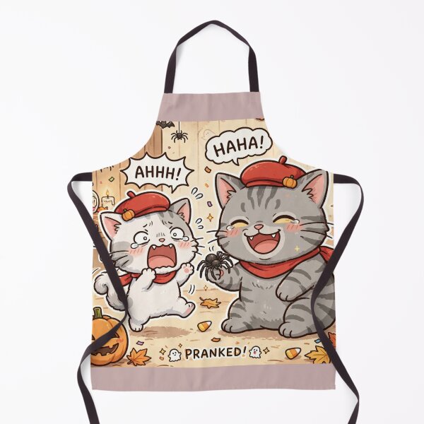 Item preview, Halloween Prank Kawaii Cats - Junior Pranks Freda With Spider - AHHH HAHA Meme designed and sold by MAISON SYLVIE.