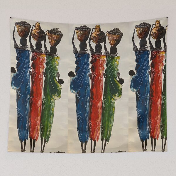 Item preview, Watercolor Maasai warriors women carrying their goods to home designed and sold by Joshuasanga76a.