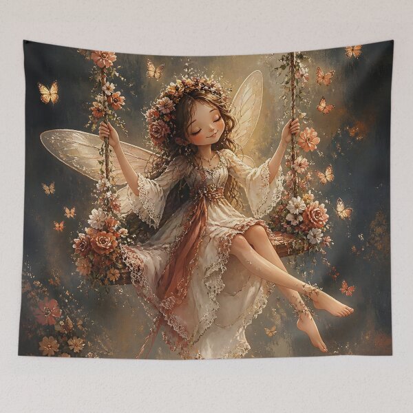 Item preview, Boho Fairy on Flower Swing designed and sold by sigmaartstudio.