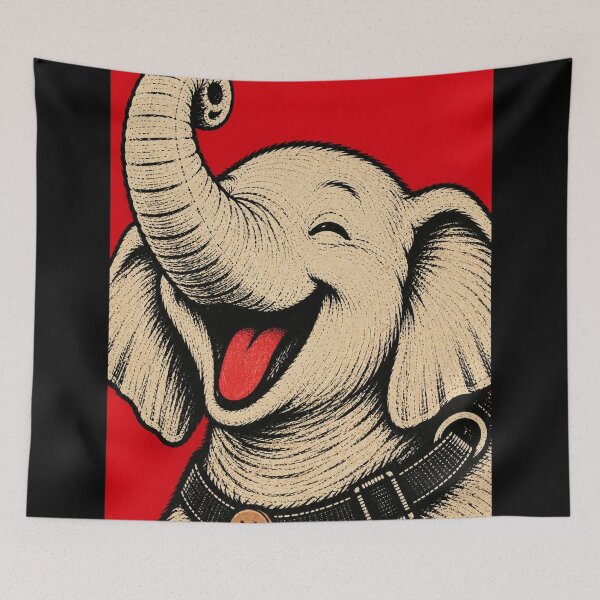 Item preview, Happy elephant Tongue - Funny Panda With Tongue Out Vintage Pet Portrait designed and sold by BRTHRCNK01.