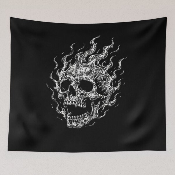 Item preview, Flaming Skull Flaming Ghost Fire Skull Heavy Metal Burning Fire Skull Gothic Heavy Metal Biker Graphic designed and sold by Jt41.