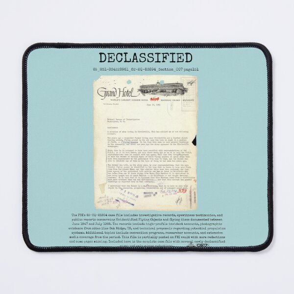 Item preview, UFO DECLASSIFIED 65_HS1-834228961_62-HQ-83894_Section_007 page151 designed and sold by CG17s.