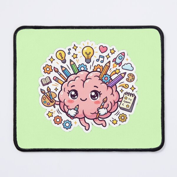 Item preview, Kawaii Creative Brain Sticker | Colorful Idea & Inspiration Illustration designed and sold by Tinydoodlenest .