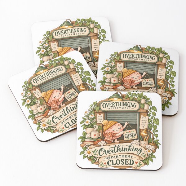 Item preview, Overthinking Department Closed – Funny Mindfulness Sticker designed and sold by ChicClicker.