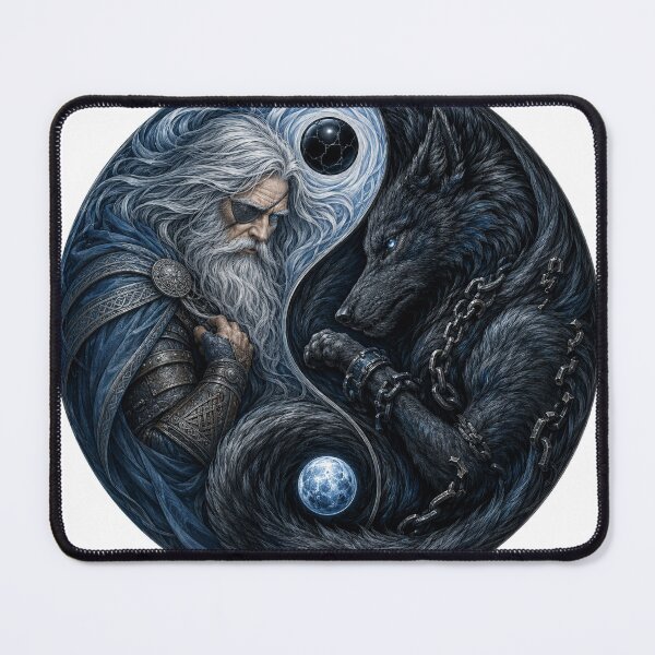 Item preview, Odin and Fenrir Yin Yang designed and sold by FyreHorse Designs.
