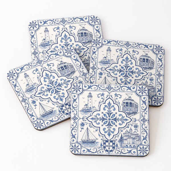 Item preview, Portugal Azulejo Inspired Tile Art designed and sold by Myra365Art.