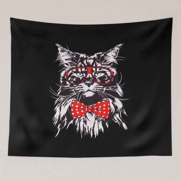 Item preview, Dapper Cat with Glasses and Bow Tie designed and sold by GiaoCalonas.